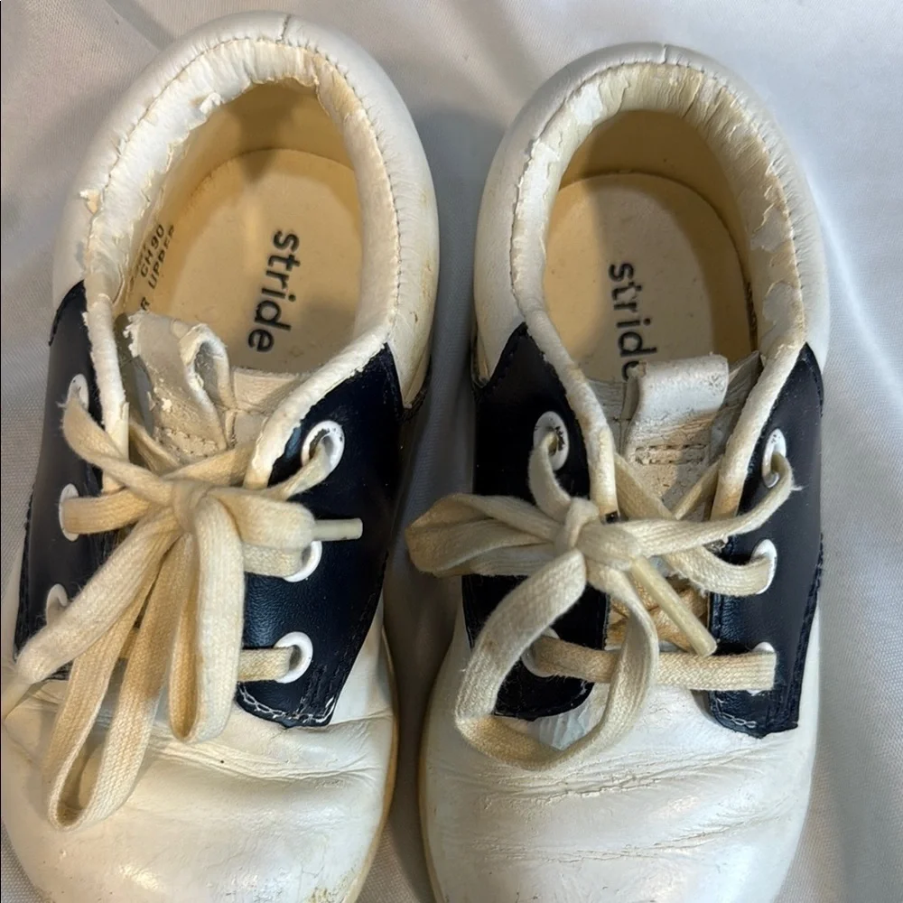 Vintage Stride Rite, Toddler/Baby Walking Saddle Shoes, Navy/White, sz 5 1/2 M